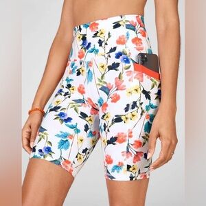 Fabletics Floral Print Bike Shorts. Womens Size Small